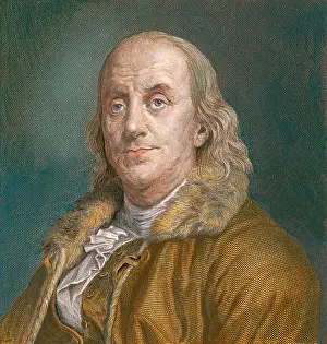 Duplessis: Benjamin Franklin (1706-1790) in 1883 portrait. ?