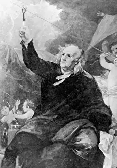 Lightening: Benjamin Franklin with a lightening rod