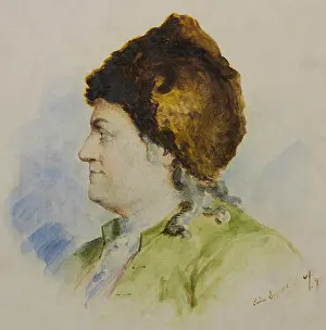 Lcgr1905: Benjamin Franklin portrait in faience, a glazed