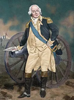 Federalist: Benjamin Lincoln (1733-1810). Engraving. Colored