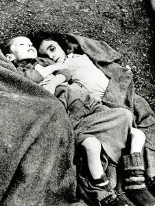 Dysentery: Bergen-Belsen Concentration Camp - Two children barely alive