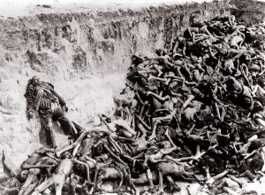 Dysentery: Bergen-Belsen Concentration Camp - A mass grave