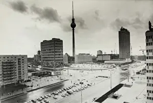 Plazas: Berlin Alexanderplatz with the TV tower. 2nd October 196