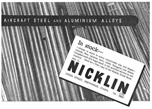 Smethwick: Bernard Nicklin & Co. Smethwick. Aeroplane Steel & Alloys