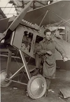 Sopwith: Bert Hinkler alongside his Sopwith Baby
