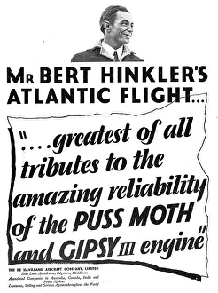 Hinkler: Bert Hinkler Puss Moth Atlantic Flight