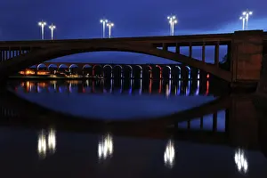 Berwick: Berwick-upon-Tweed bridges at night
