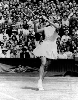Fleitz: Beverly Baker Fleitz in tennis match at Wimbledon