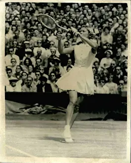 Fleitz: Beverly Baker Fleitz in tennis match at Wimbledon