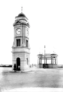 Bexhill: Bexhill, Clock Tower and Bandstand 1904