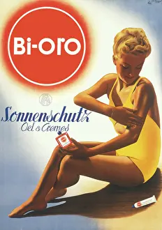 Tanning: Bi oro advertising poster