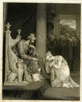 1813: Bible scene, Esther before Ahasuerus