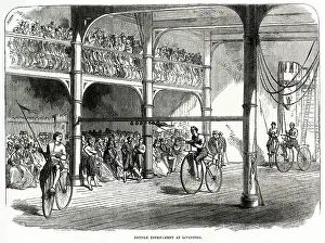 Bicycle Tournament, Myrtle-Street Gymnasium, Liverpool 1869