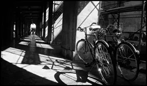 Bicycles in arcade, Sulmona, Italy