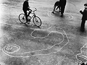 Classroger: Bicycles and chalk marks, Portland Road