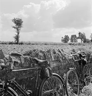Propped: Bicycles And Stone Wall