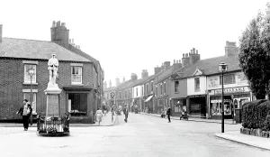 Biddulph: Biddulph, High Street and War Memorial c1955