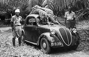 Motorcar: Big game hunters with 2 tigers, 1939