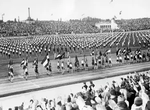 Stadion: Big school celebration in Berlin, 1933