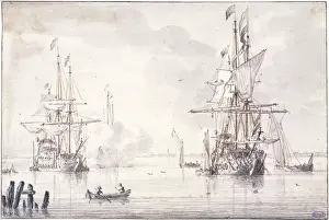 1707: Three big ships lying at anchor