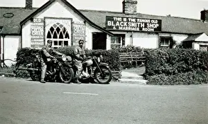 Illicit: Bikers on BSA motorcycles, Old Blacksmith's Shop, Gretna Gre