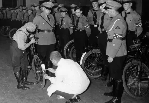 Strokes: Bikes are tested for road safety, 1936