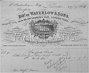 Stationers: BILL/WATERLOW/SONS/1866