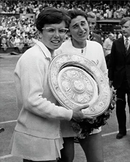 Tegart: Billie Jean King with trophy at Wimbledon