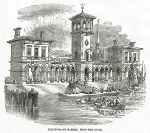 Billingsgate: Billingsgate market, from the river 1868