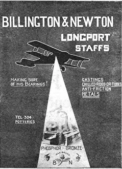 Billington: Billington & Newton. Longport Staffs. Castings For Aircraft