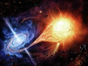 Intense: A binary system orbiting near a black hole