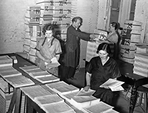Stacks: Binding of telephone directories in Germany, 1937