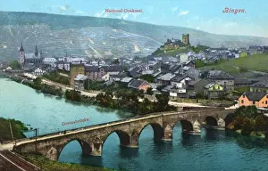 Bingen: Bingen am Rhein, Germany - panoramic view - Drususbrucke