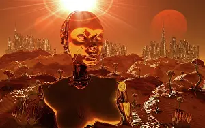 Anthropomorphic: A biomechanical being exploring its exoplanet colony
