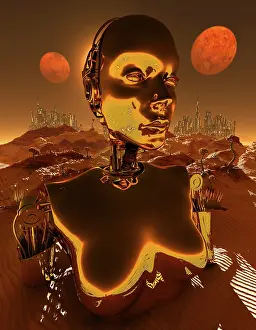 Anthropomorphic: A biomechanical being exploring its exoplanet colony