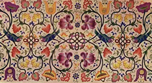 Hangings: Bird and flower embroidered hanging