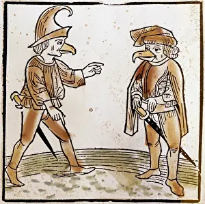 Pruss: Two bird-headed humans from Montevilla