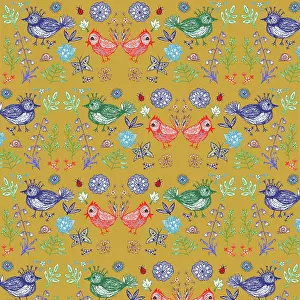 Florals: Birds, butterflies and floral pattern