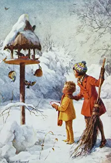 The Birds Christmas " with children in snow