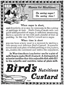 Mealtime: Birds Custard advertisement, WW1