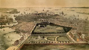 Bachmann: Bird's Eye View of Boston 1850