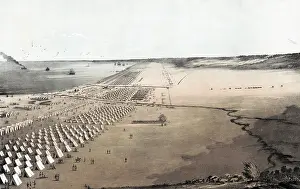 Encampment: Birds-eye view of the camp of the Army of Occupation