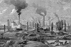 Essen: Bird's-eye view of Krupp's Works at Essen where