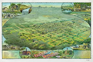 C1885: Bird's eye view of Phoenix Maricopa Co. Arizona, view lookin