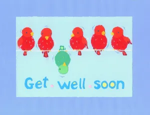 Ayliffe: Birds on a washing line - Get Well Soon