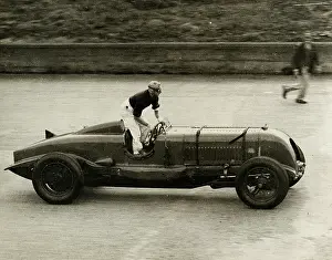 The Brooklands Museum Collection: Birkin in the Birkin Bentley jumping from fire at 80 mph