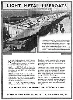 Birmabright: Birmabright Light Alloy Sheet & Strip. HMT Awatea Lifeboats