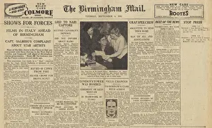 Langsdorff: The Birmingham Mail front page Crew of Graf Spee released