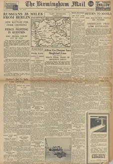 Hodges: The Birmingham Mail front page Red Army advance on Berlin