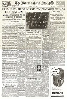 Donitz: The Birmingham Mail front page VE Day